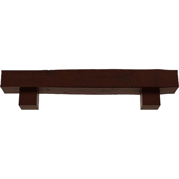 Kit W/ Alamo Corbels, NaturaL Pecan, 6H X 10D X 84W Knotty Pine Faux Wood Fireplace ManteL